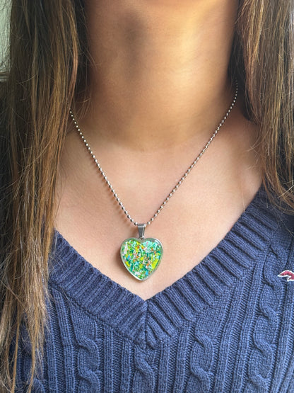 Spring Flowers Heart Necklace
