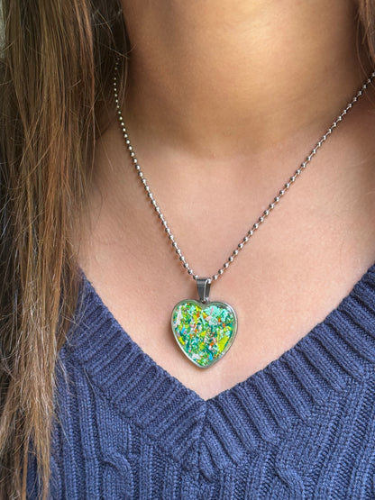 Spring Flowers Heart Necklace