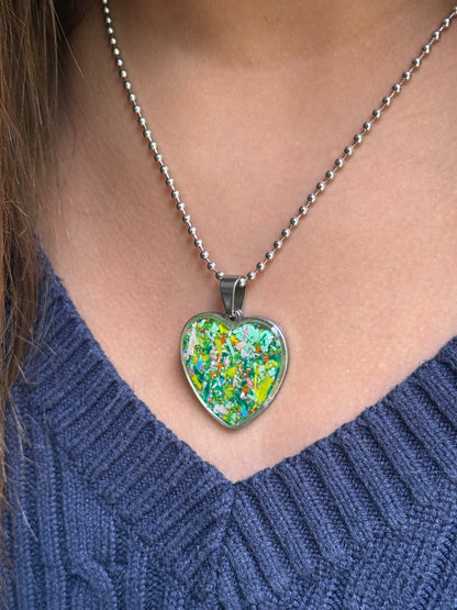 Spring Flowers Heart Necklace