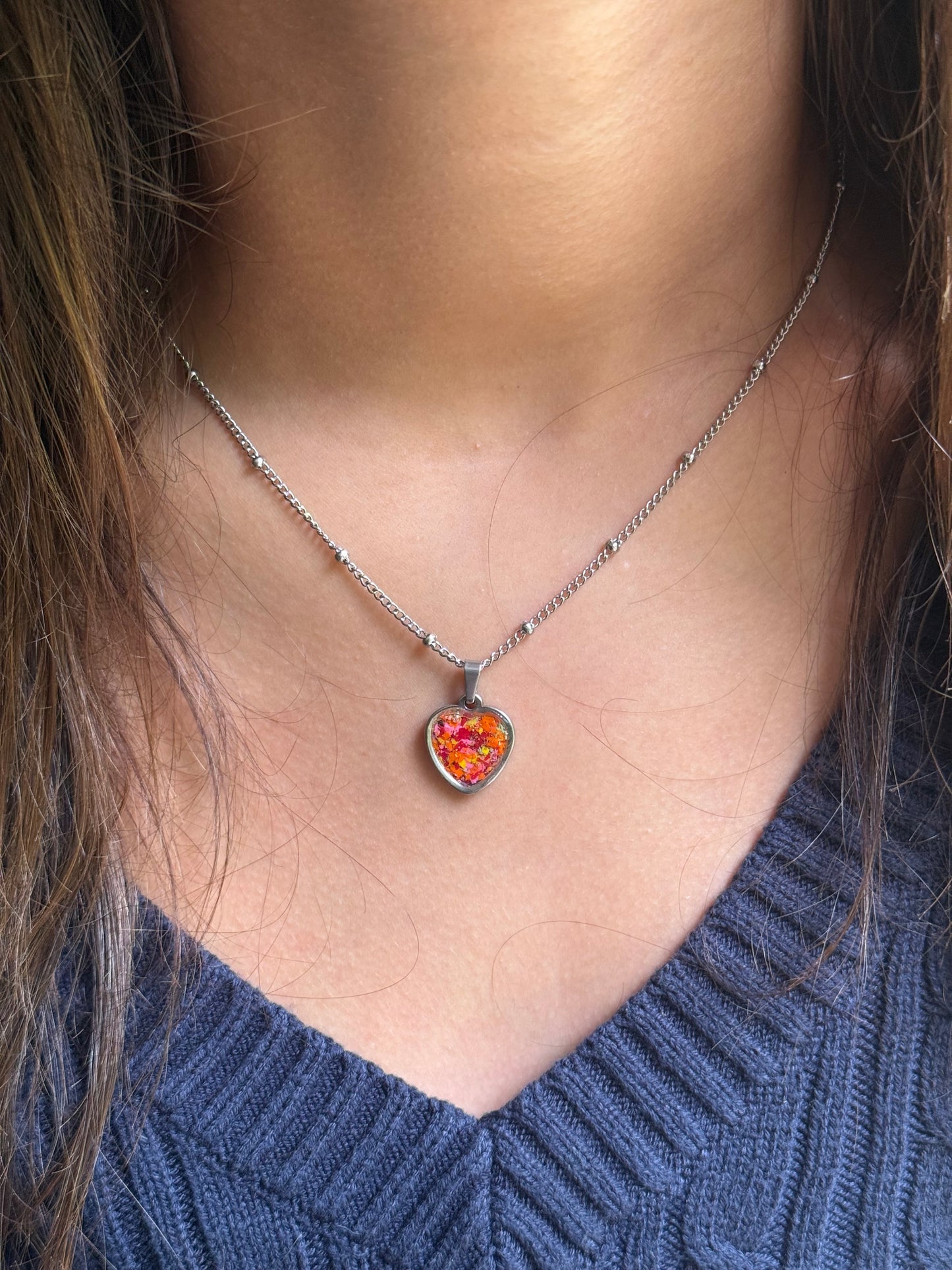 Coral Heart Necklace