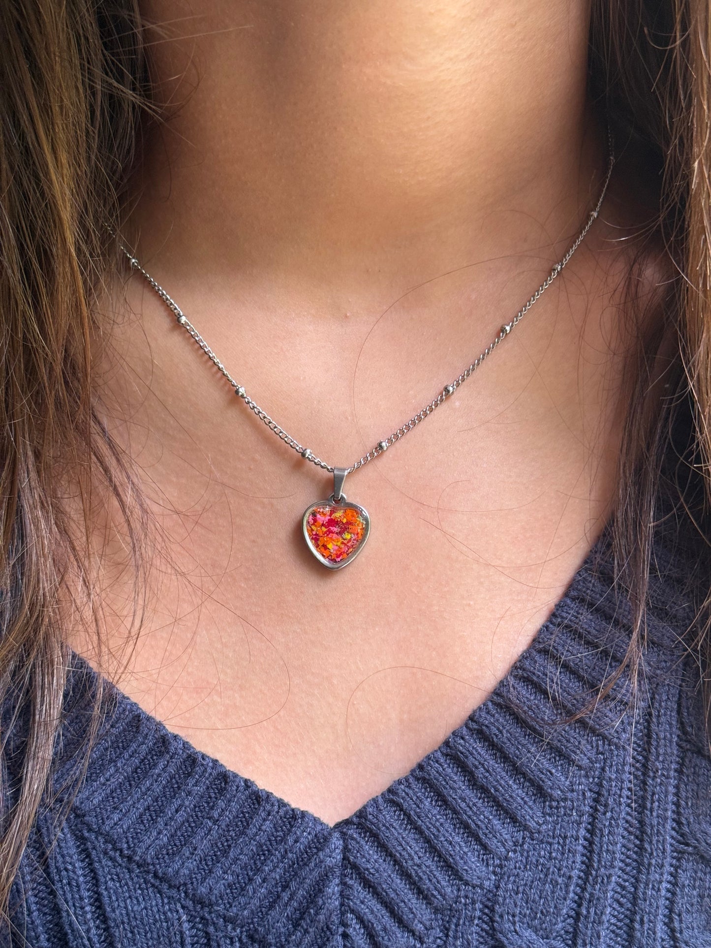 Coral Heart Necklace