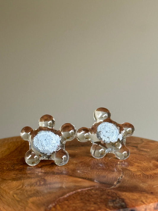 Crayon Snowflake Studs (Light Blue)