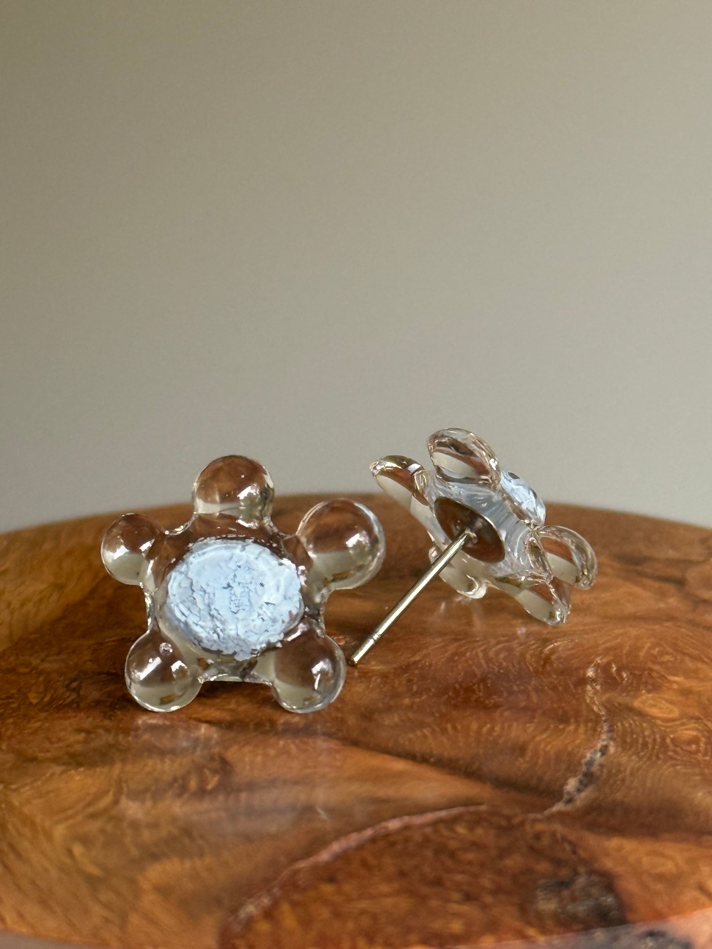 Crayon Snowflake Studs (Light Blue)