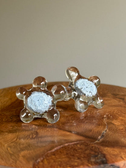 Crayon Snowflake Studs (Light Blue)