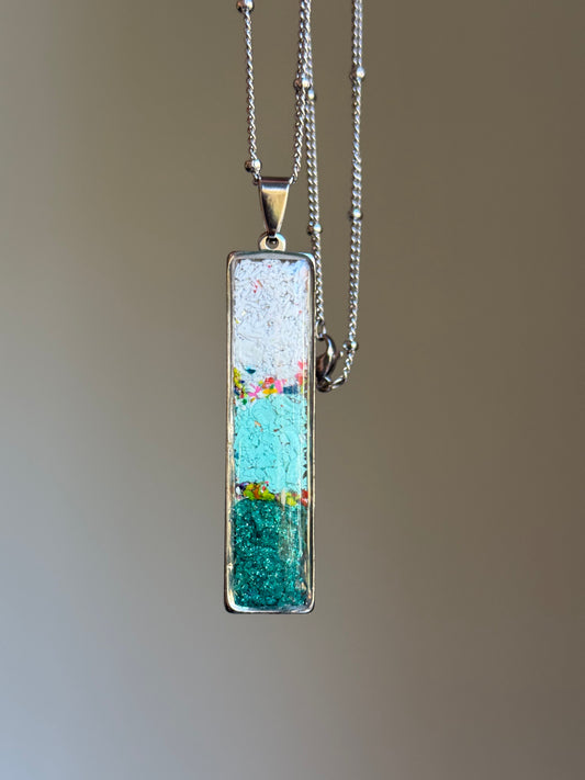 Flocons métalliques - Pendentif rectangulaire 