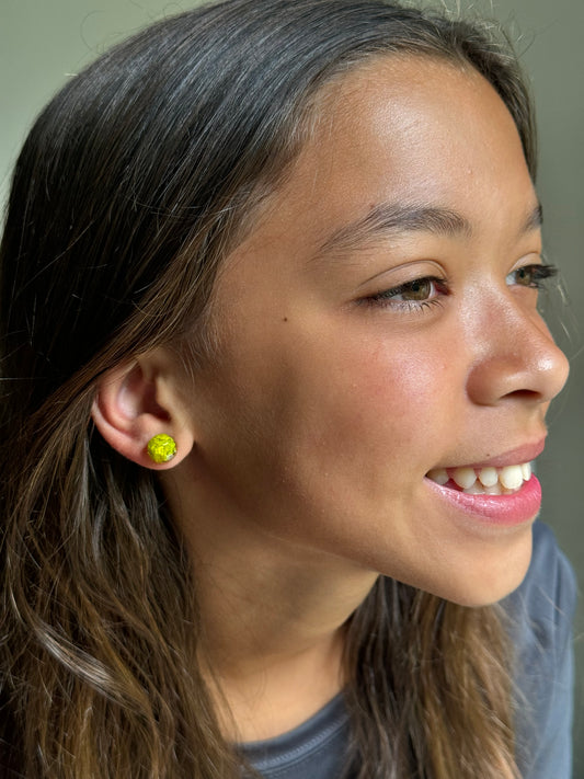 Small Round Gem Studs (yellow)
