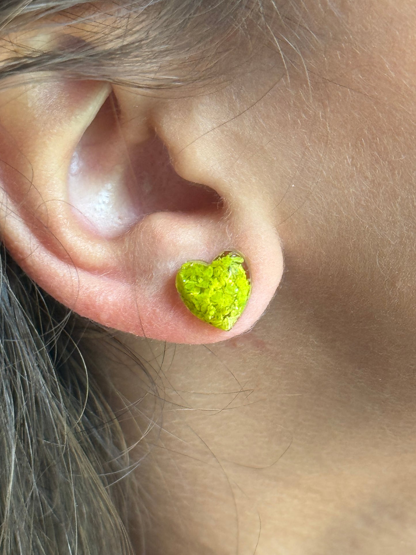 spring green studs.  crayon jewelry by crayonfetti