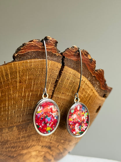 stainless steel earrings crafted with crayons by crayonfetti