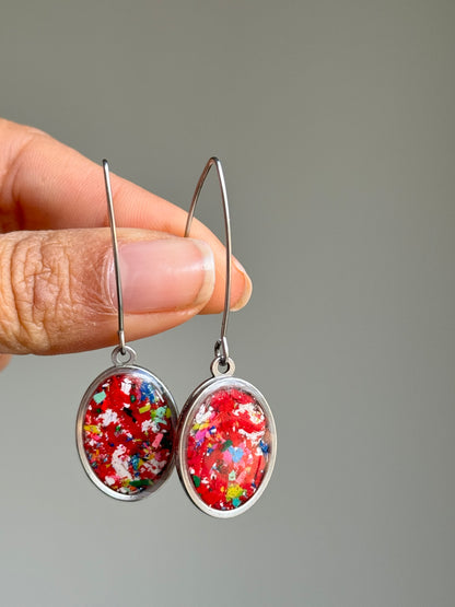 stainless steel earrings crafted with crayons by crayonfetti