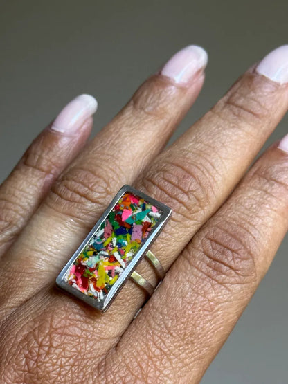 Multicolored  Rectangular Ring