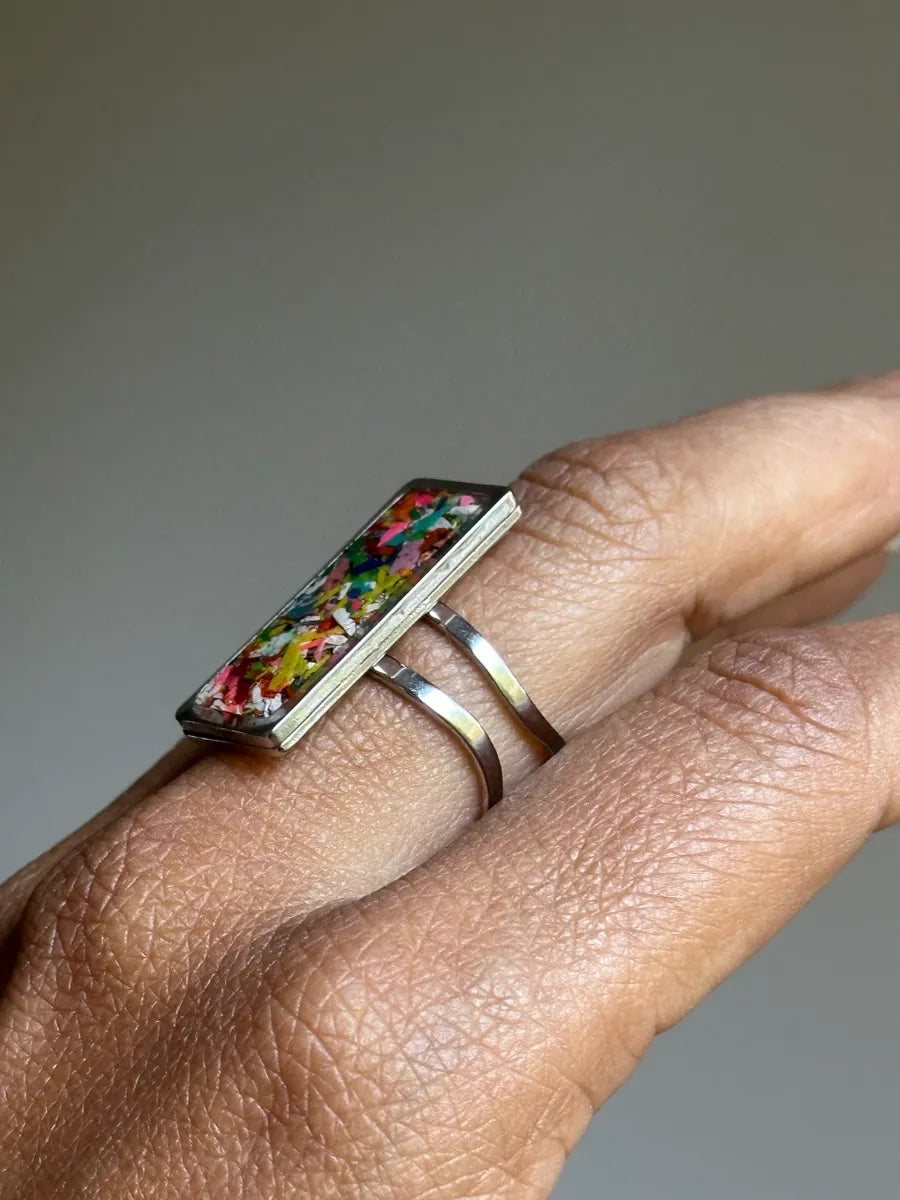 Multicolored  Rectangular Ring