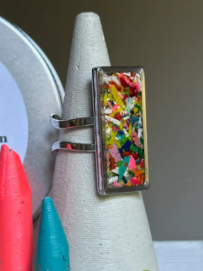 Multicolored  Rectangular Ring