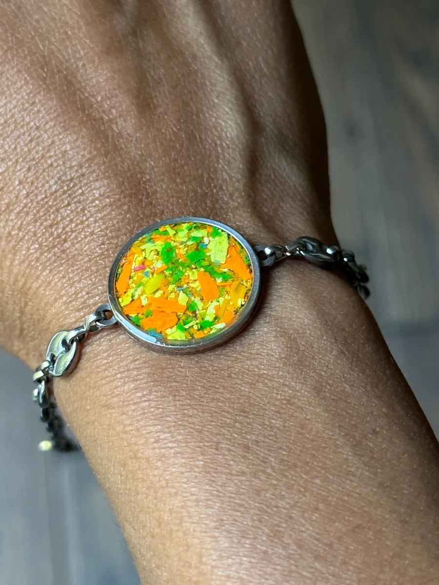 stainless steel chain bracelet with crayons by crayonfetti